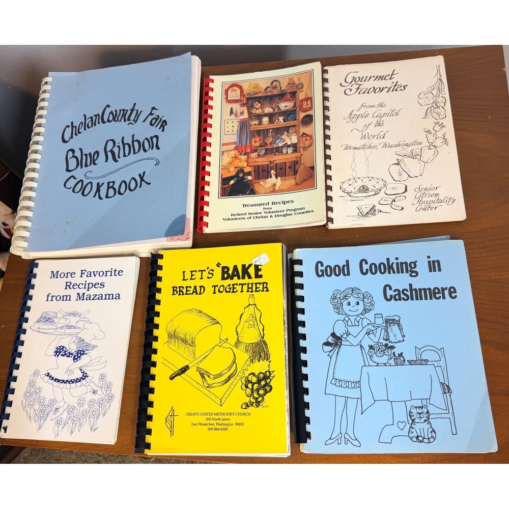 Vintage Cookbooks Washington State Community Church Spiral Lot x6